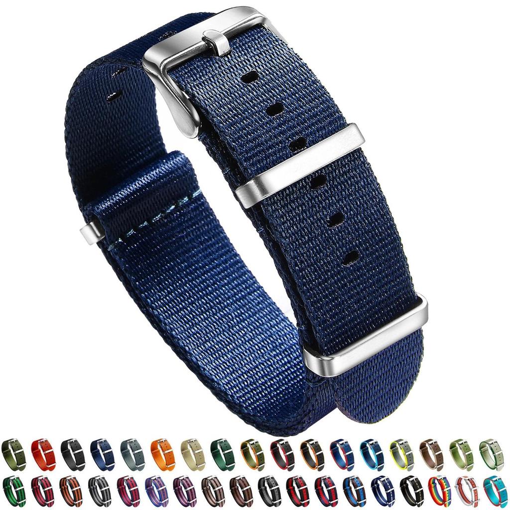 Timeless Twill Nylon Multi-color Strap - Waterproof, Lightweight & Durable 20mm/22mm Universal Fit
