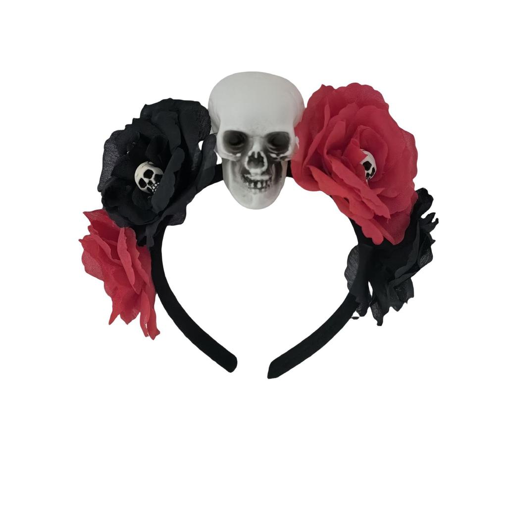 Skull Hair Hoop Halloween Ghost Festival Head Simulation Flower Undead Day Makeup Ball Accessories