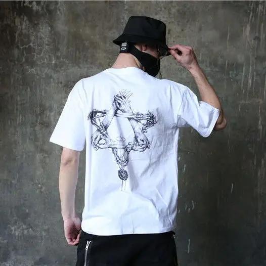 Summer New Trendy Men's Pure Cotton Short Sleeved T-shirt Men's Trendy Brand Instagram Loose Short Sleeved T-shirt Men's