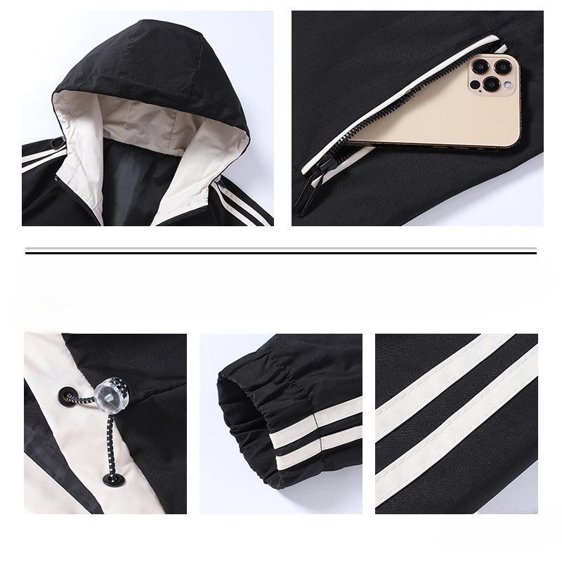 Casual Loose Color Matching Jacket Jacket Men's Trendy Men's Teen Jacket Spring and Autumn Thin Handsome Top
