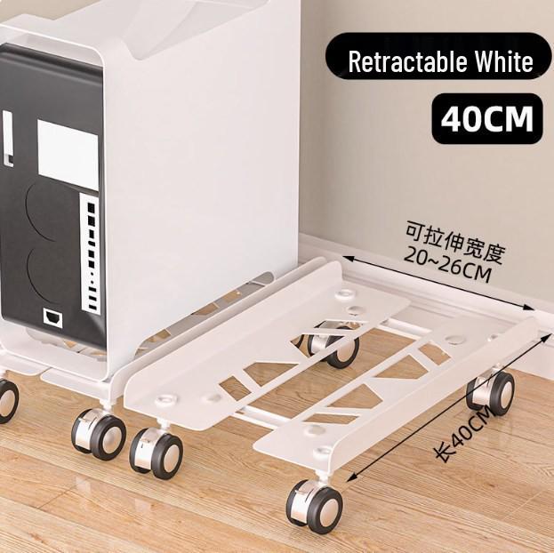 Steel Under-Desk Computer Case Rack with Casters: Movable Office Desk Storage Tray