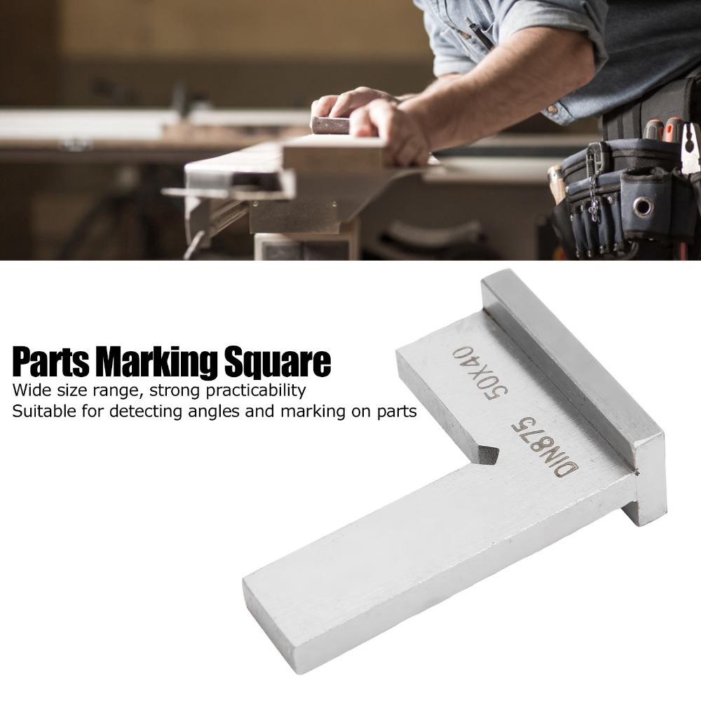 2pcs With Seat Machinist Square Marking Ruler Carbon Steel Engineer Measuring Tool 50x40mm Right Angle Ruler For Engineer