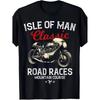 [ Eleganza Casual] Maglietta con Stampa Moto Isle of for Man Classic Road Races TT 100% Cotone Girocollo Manica Corta T-shirt Casual Vestibilità Larga Tessuto a Maglia