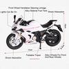 1:12 QJMOTOR QJ600RS Alloy Car CFMOTO 450SR Diecast Motorcycle Model Toys with Light Wheel Damping Vehices Child Christmas Gifts