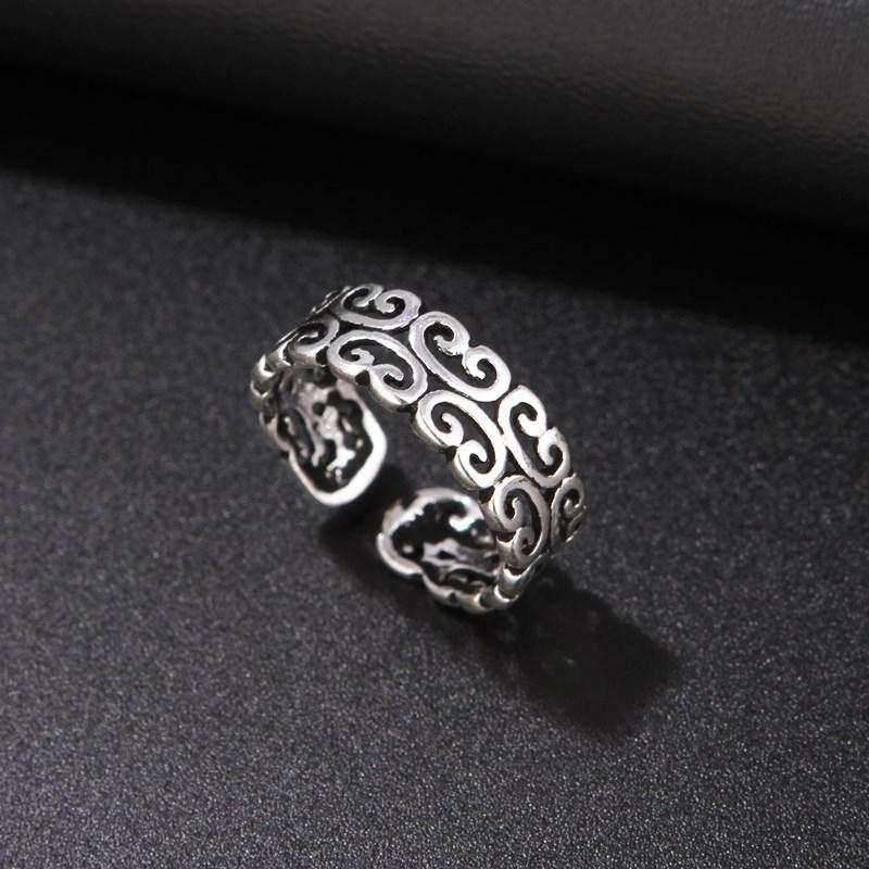 Vintage Silver Big East Gate Cross Ring Female Croix Punk Trend Men'S And Women'S Open Index Finger Ring