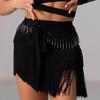 Abito da Danza Latina in Pizzo per Donne Nero Top a Manica Singola Set Gonna con Frange Costume per Allenamento Cha Cha Danza Samba Rumba Performance