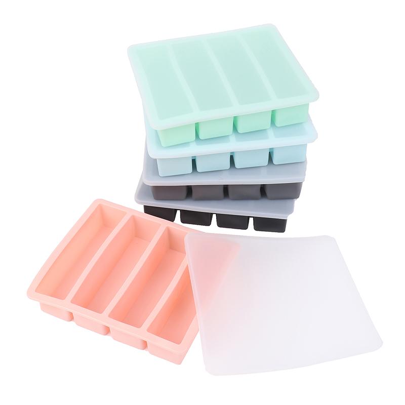4 Grids Long Ice Cube Tray Mold Reusable Silicone Ice Cube Mold Bpa Free Ice Maker Food Grade Silicone Ice Cubes Mould