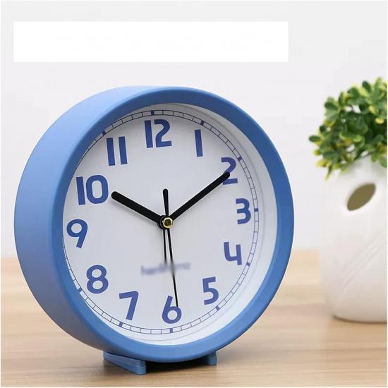 

Alarm Clock Bedroom 6-Inches Round Alarm Clock with Arabic Numerals, Non-Ticking Silent, Backlight, Battery Operated Table Clock Bedside Clock (Color латунный