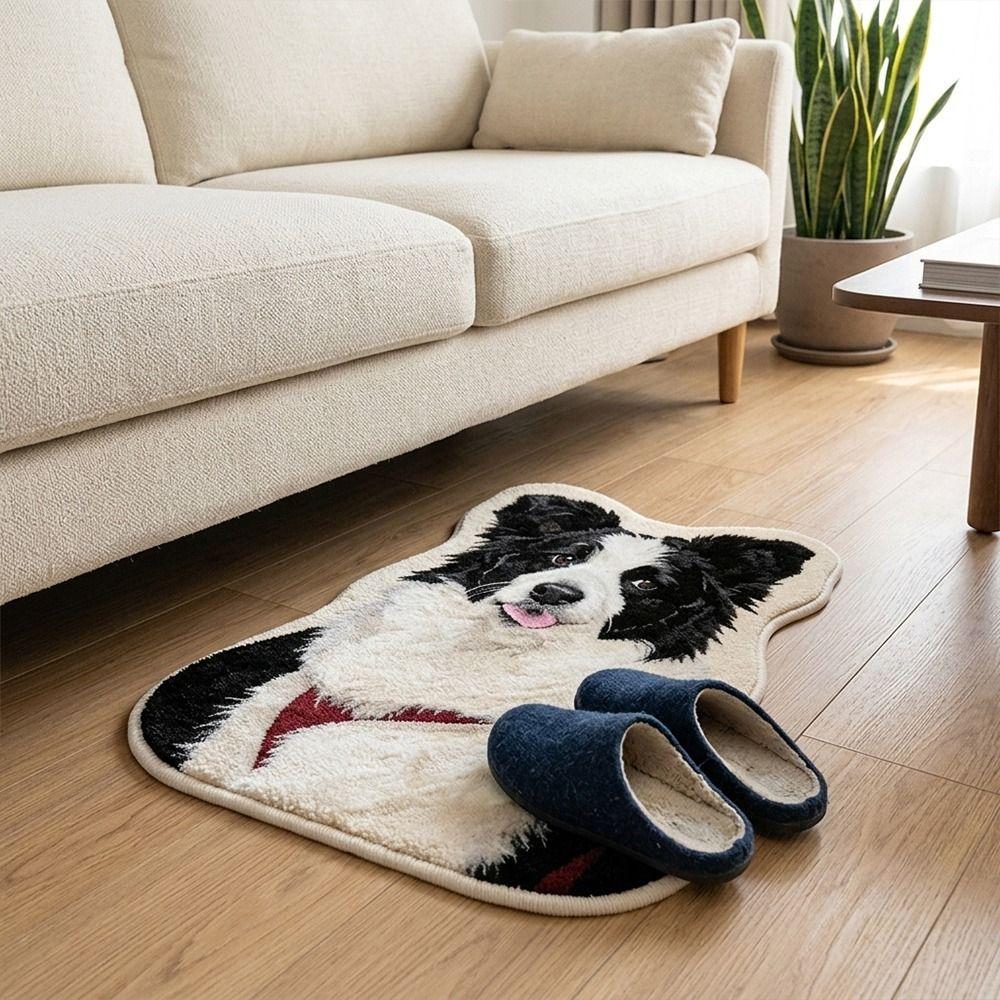 Soft Plush Cat-Shaped Area Rug Anti-fouling Cartoon Carpet Funny Home Decor Carpet  for Bedroom