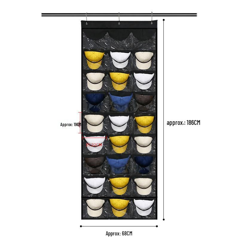 24-Grid Hanging Door Storage Organizer - No-Drill for Underwear, Bras, Socks, and Hats