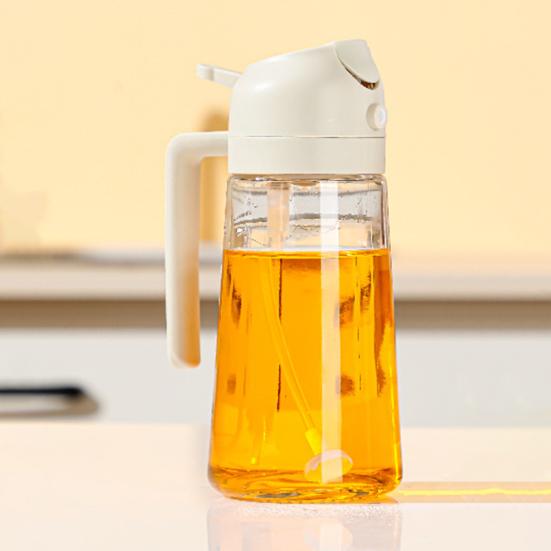 Oil Pot 2-in-1 Design Food Grade PP Lead-Free Glass Transparent Visual Design Cooking Sprayer