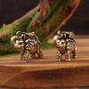 Brass Ingot And Gold Brick Lucky Elephant Figurine - Chinese Auspicious And Wealth-Bringing Home Living Room Craft