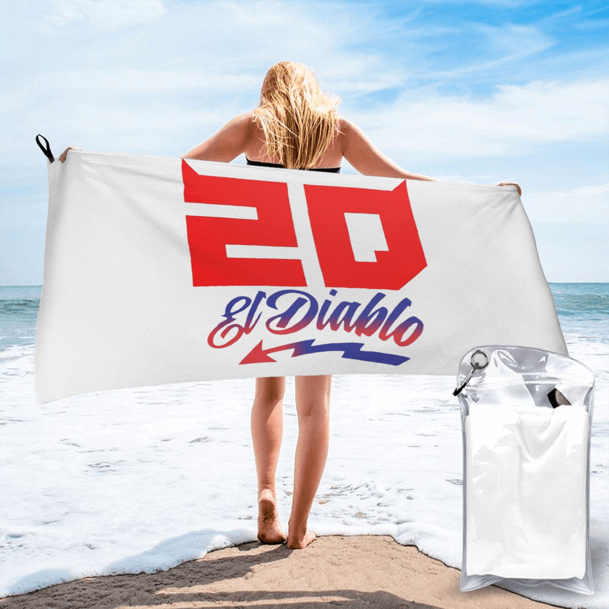 

Fabio Quartararo 20 Beach Towel Soft Microfiber Quick Dry Absorbent Quick Towels For Bath W30*H60(CM)