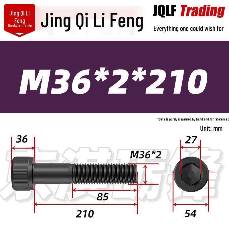 12.9 Grade Medium Tooth Hex Bolt, Half Thread, M10-M36, High-Strength Screw