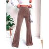 Women's High Waist Corduroy Flare Pants Stretch Solid Color Casual Winter Trousers