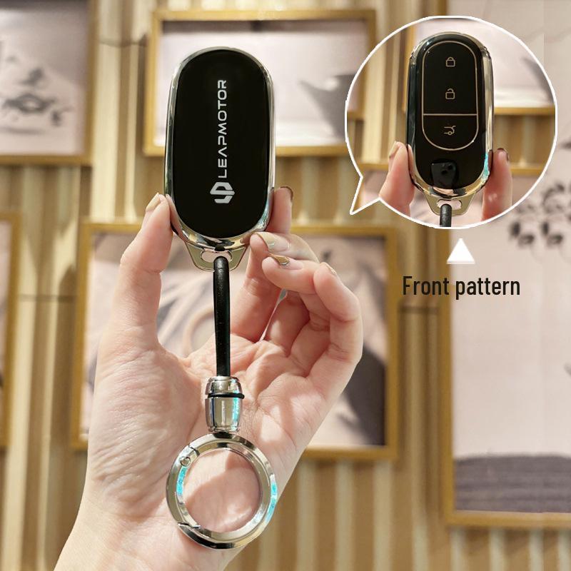 Leapmotor Autoschlüsselhülle: High-End Schutzhülle für die Modelle C11, T03, C01, S01 und C10, mit Schnalle für Männer und Frauen.