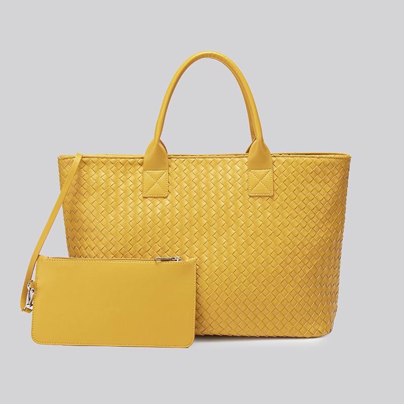 

Женские сумки, новые сумки, женские плетеные сумки высокого класса, для поездок на работу и учебу, сумки через плечо, большая вместимость и простота жёлтый