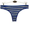 Women Sexy G-string Thongs Striped Cotton Low Rise Soft Women Underwear T-back Intimates Lingerie 6 Pcs
