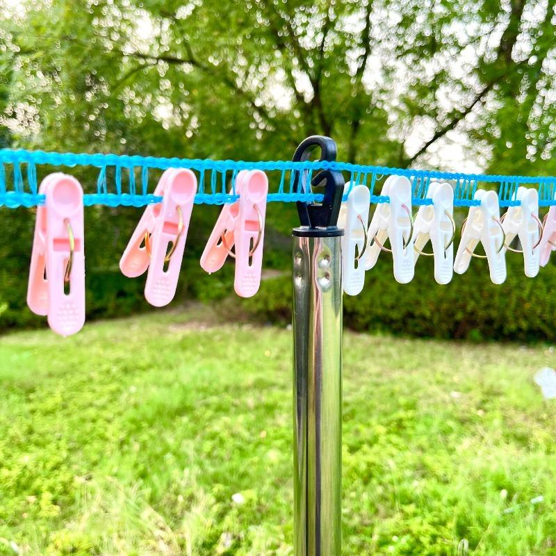 Clothes Drying Hook Support Rod Outdoor Washing Stainless Steel Support Rack Nylon Clothesline Suit Simple Garden Clotheslines