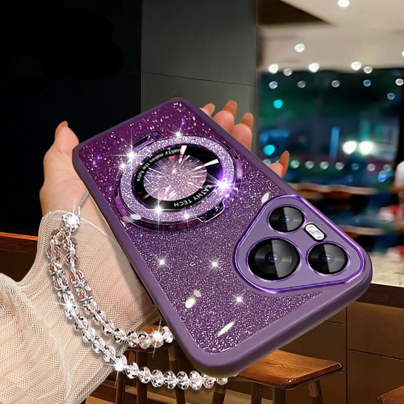 

Кристальный браслет Edge 50 Ultra для чехла-подставки для телефона Magsafe для Motorola Edge 50 Ultra Edge50 Neo Fusion Pro Чехол-подставка Edge 50 Pro&Crystal Bracelet фиолетовый