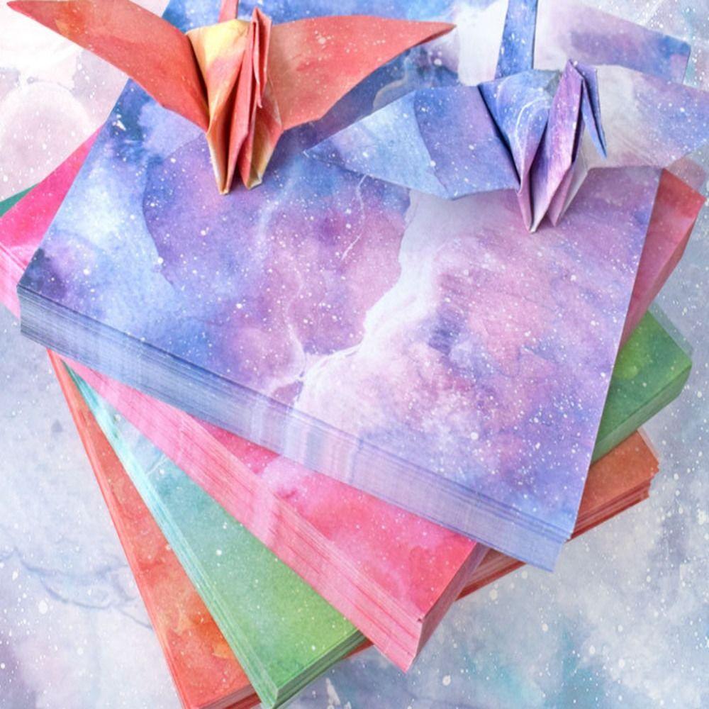 Double Sides Paper-cut Starry Pattern Sakura Origami Paper Craft Paper Art Material Folding Paper