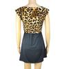European & American Leopard Print Sexy Club Dress - Casual Short Sleeve, Round Neck, Pleated Princess Style for Women