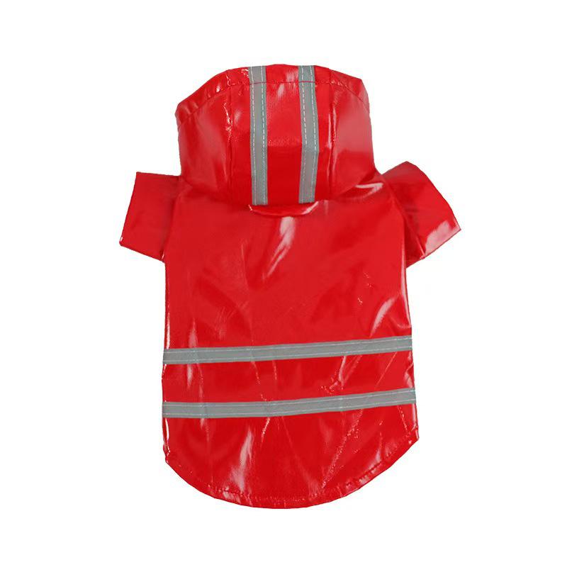 Reflective Waterproof Dog Raincoat for Small to Medium Breeds - Shiba Inu Friendly, Four-Legged Design.