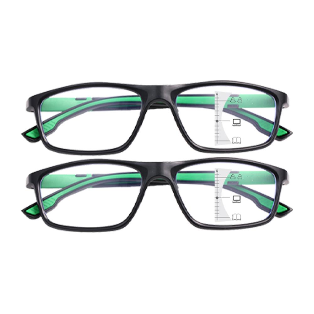 

2 шт. Новые прогрессивные мультифокальные очки для чтения 3 в 1 для женщин, очки с защитой от синего света, легко смотреть вдаль и вблизи +1.0 до +3.0 2.5