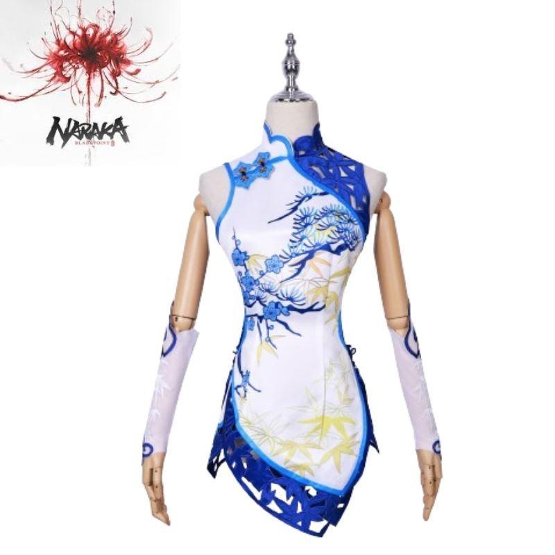 Exquisite Polyester Game Cosplay Costume For Women Elegant Floral Design