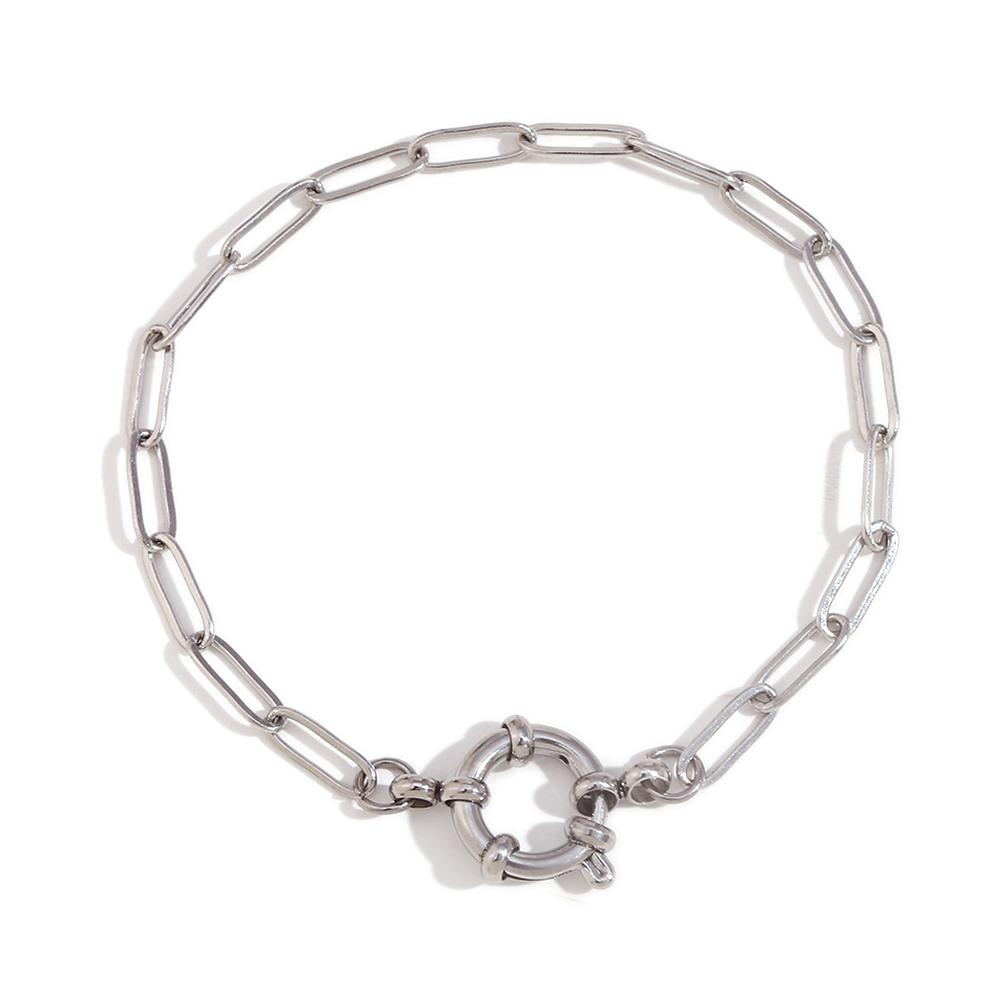 

MamacitaSlay Classic Paper Clip Chain Blade Chain O Chain NK Chain Women s Hand Bracelets Trendy Women s Stainless Steel Jewelry 17cm