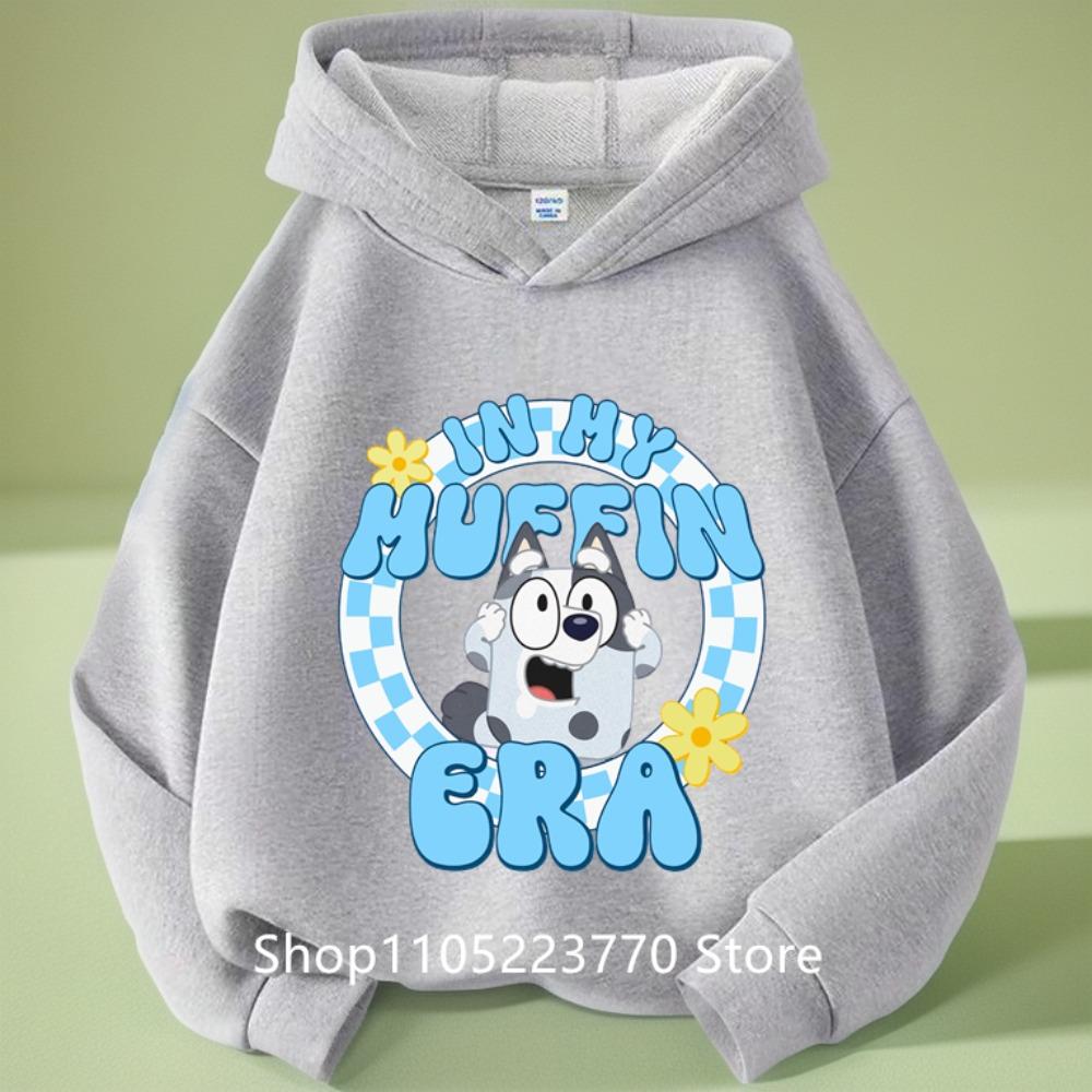 Sudadera con capucha azul de Bluey para niña, Otoño Invierno, Cálida, Suave, Jersey, Cómoda, Prenda superior diaria para niños
