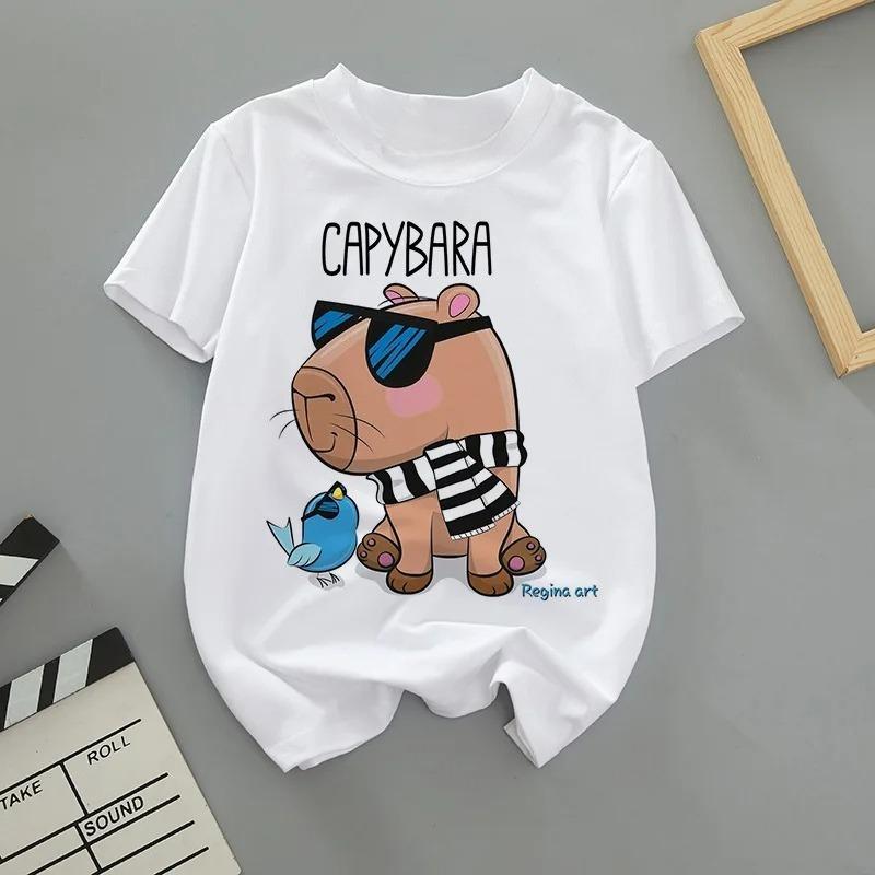 Summer Trendy and Fun Cartoon Clownfish Printed Short Sleeved T-shirt for Boys and Girls with Dopamine Style Parent-child Outfit