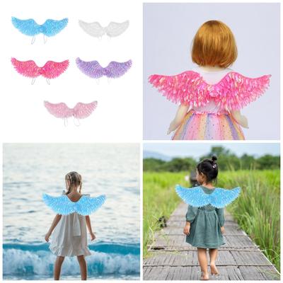 Kids Glitter Fairys Wing Angel Wing for Little Girls,Dressing Up Pretend Accessories Halloween Cosplay Costumes Gifts