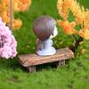 3Pcs Retro Benches Miniature Fairy Garden Bonsai Ornaments Dollhouse Decoration