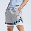 Li Ning CBA Professional Basketball Series Knitted Loose Sports Casual Shorts Men Shorts Silver-Gray AAPR407-2