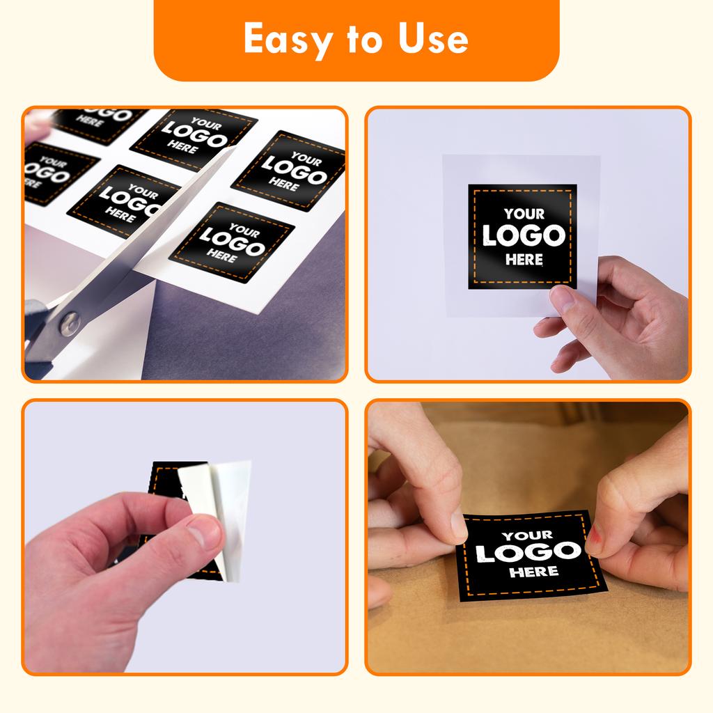 Custom Stickers Waterproof Custom Logo Labels Square Personalized Stickers for Wedding Baptism Party Company Logo Gift Packaging 5