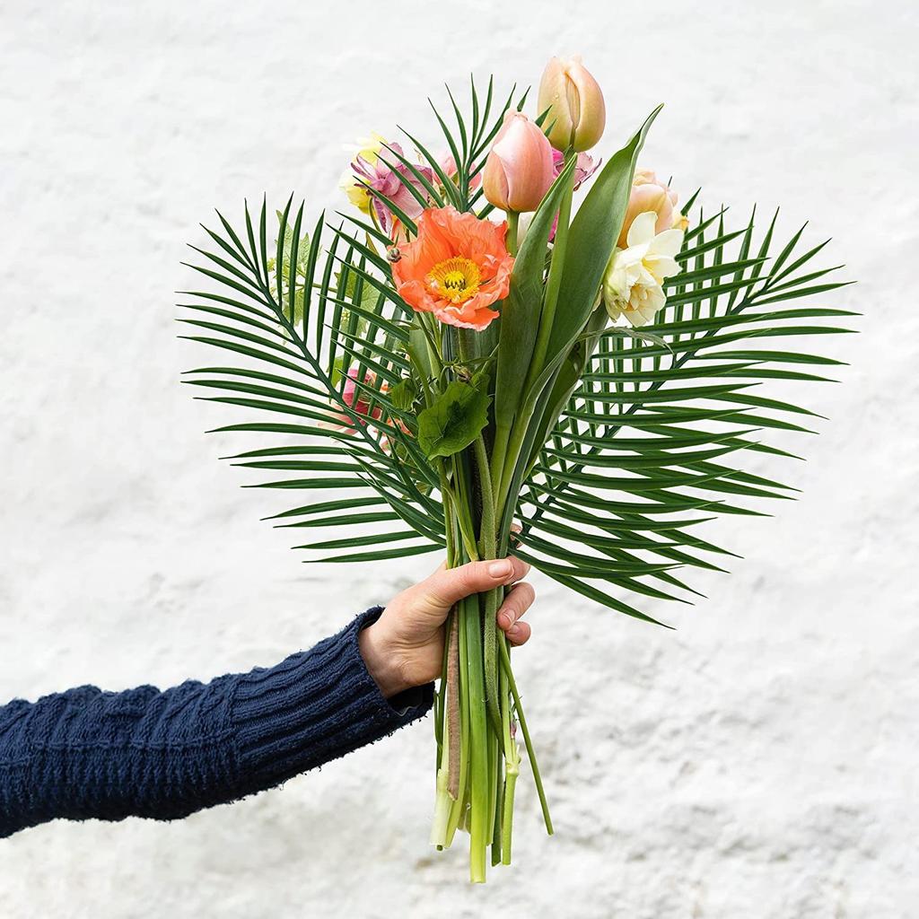 Simulation Plant Artificial Palm Leaf Single False Leaf Plastic Iron Tree Leaf Green Loose-Tailed Sunflower Arrangement Decoration