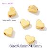 18K Real Gold Plated Brass Heart Shape Spacer Beads For Bracelets Making,Separators For Beads,DIY Beading Jewelry Accessories