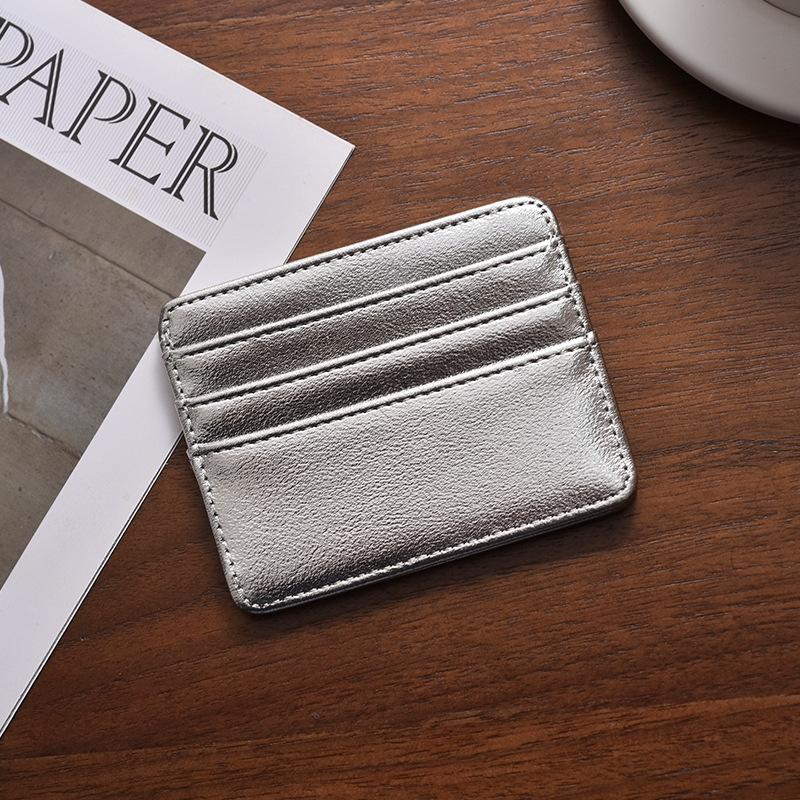 Porta-Cartões de Crédito de Couro Carteira Fina com Múltiplos Compartimentos Carteira de Cartões Portátil para Homens Presente de Natal
