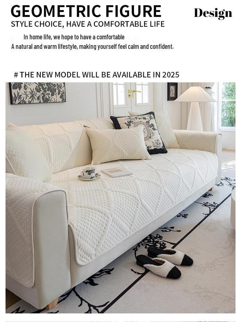 Nordic Plush Sofa Cushion 2026: All-Season, Non-Slip Seat Cover for Living Room.