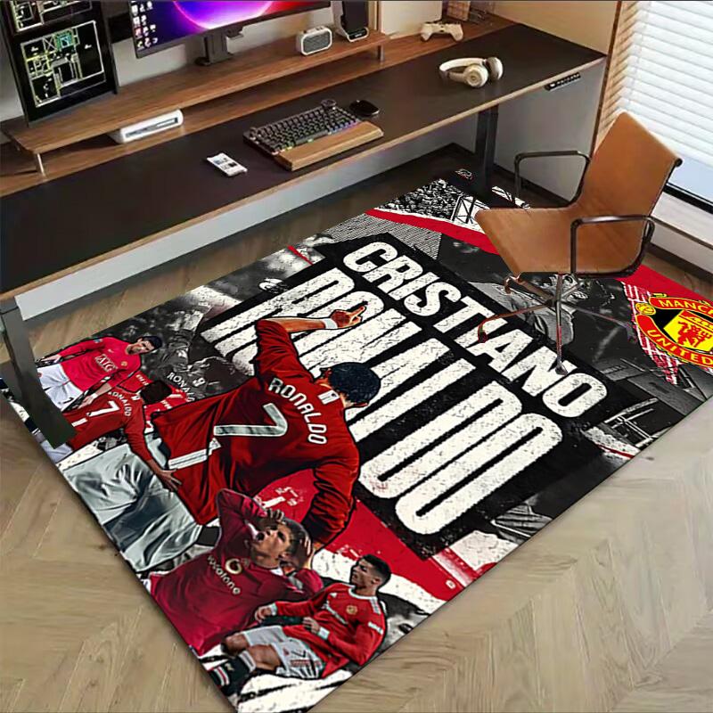 Ronaldo Man Utd Collage Carpet for Playroom Bedroom Living Room Sofa Home Decor,kids Game Area Rug Non-slip Floor Mat