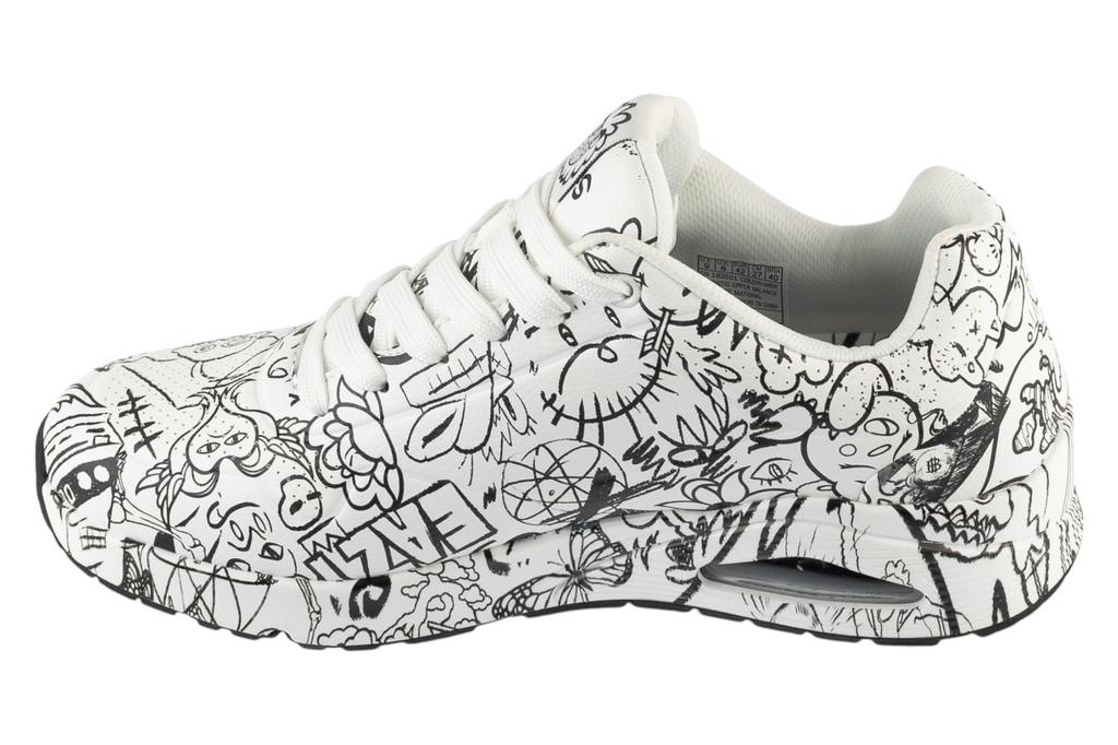 Skechers Uno - Skica procesu, Pánské bílé tenisky