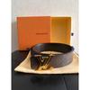 Used Louis Vuitton Monogram Belt with Gold Buckle