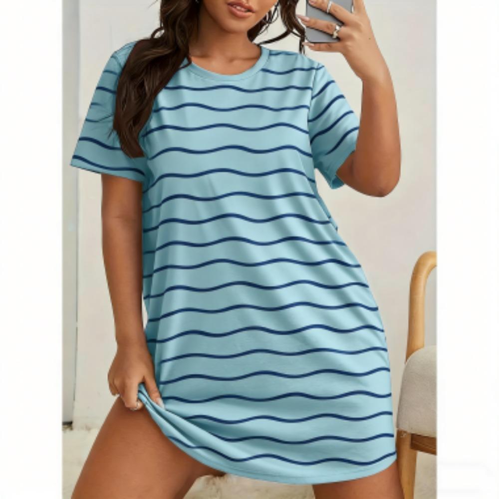 3D Print For Women Short Sleeve Sleepwear Dresses Loose Casual Fit Tee Nightwear Home Clothes Nightie Loungewear Dresses