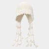 West Sichuan Tourism Tassel Ball Red Knitted Baotou Hat Women's Autumn and Winter Warm Ear Protection Face Small Wool Hat