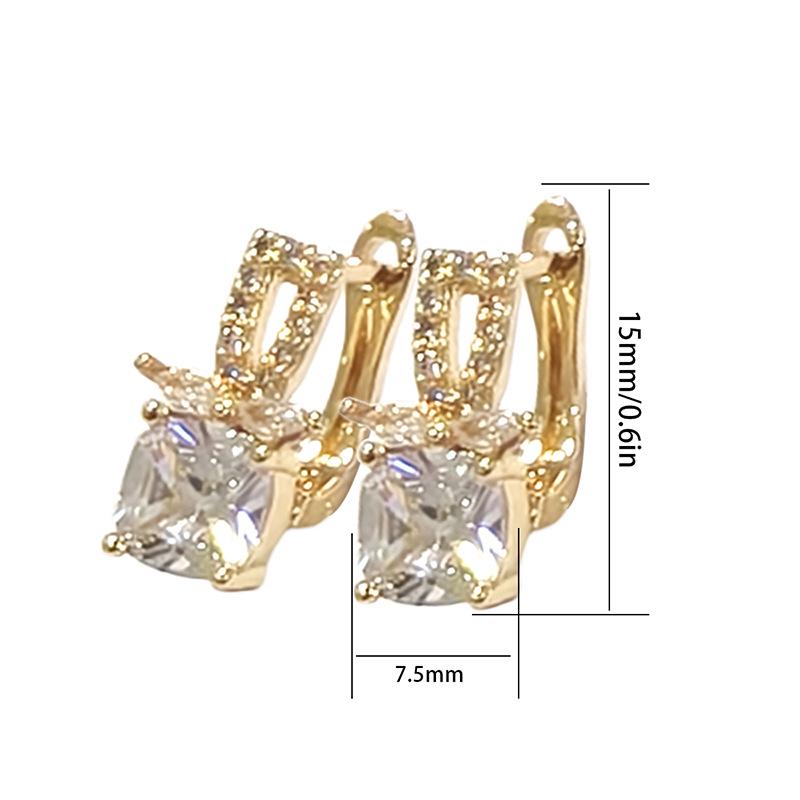 Elegant Gold-Plated Zircon Earrings for Women - Fashionable Southeast Asian Design, Perfect for a High-End Vacation Style.