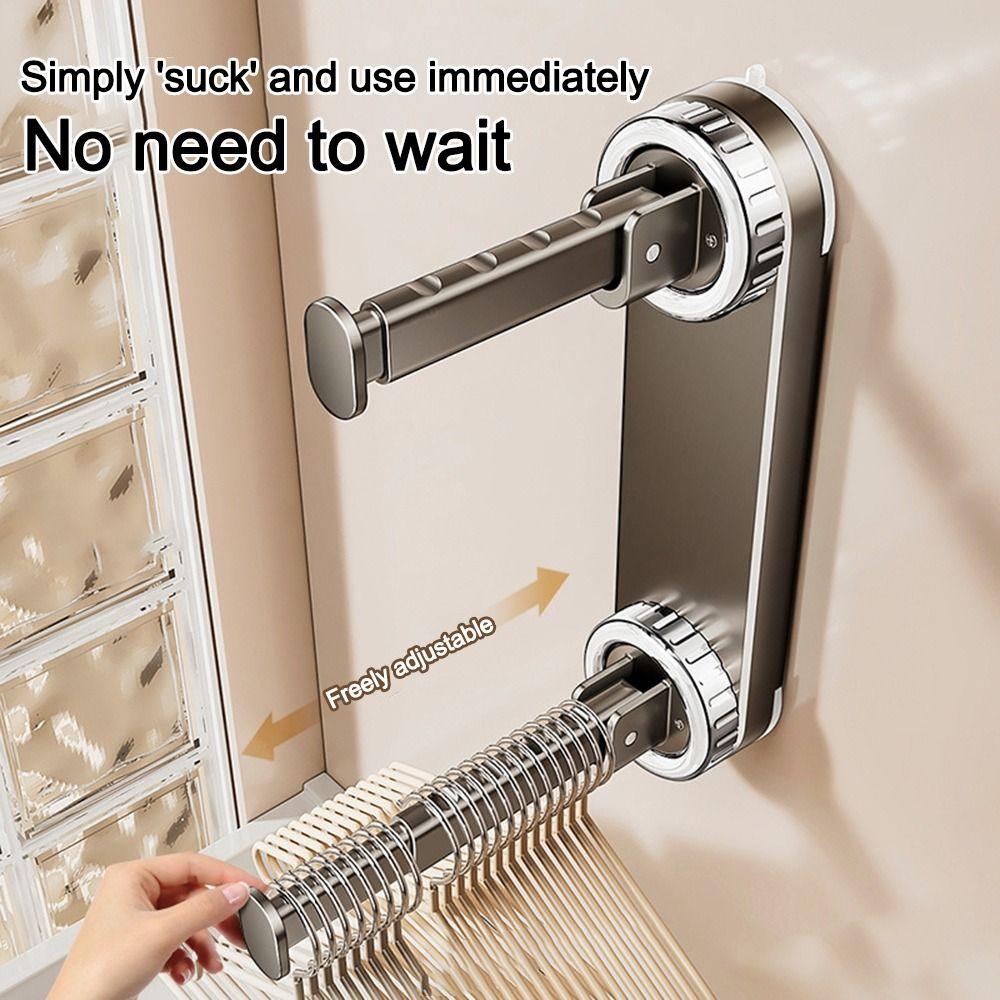 No Drill Clothes Hanger Retractable Hanger Organizer Reusable Hook  for Balcony&Laundry