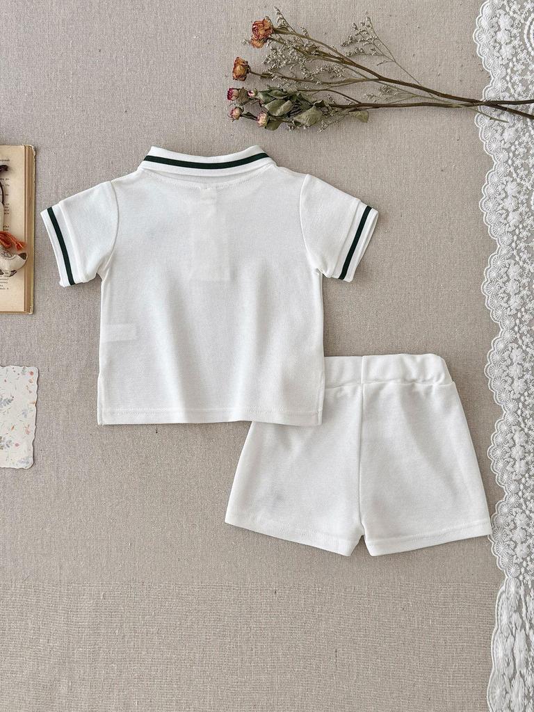 Set Due Pezzi Polo Estiva per Bambini 2026 - Stile Accademico per Bambini e Bambine, Manica Corta