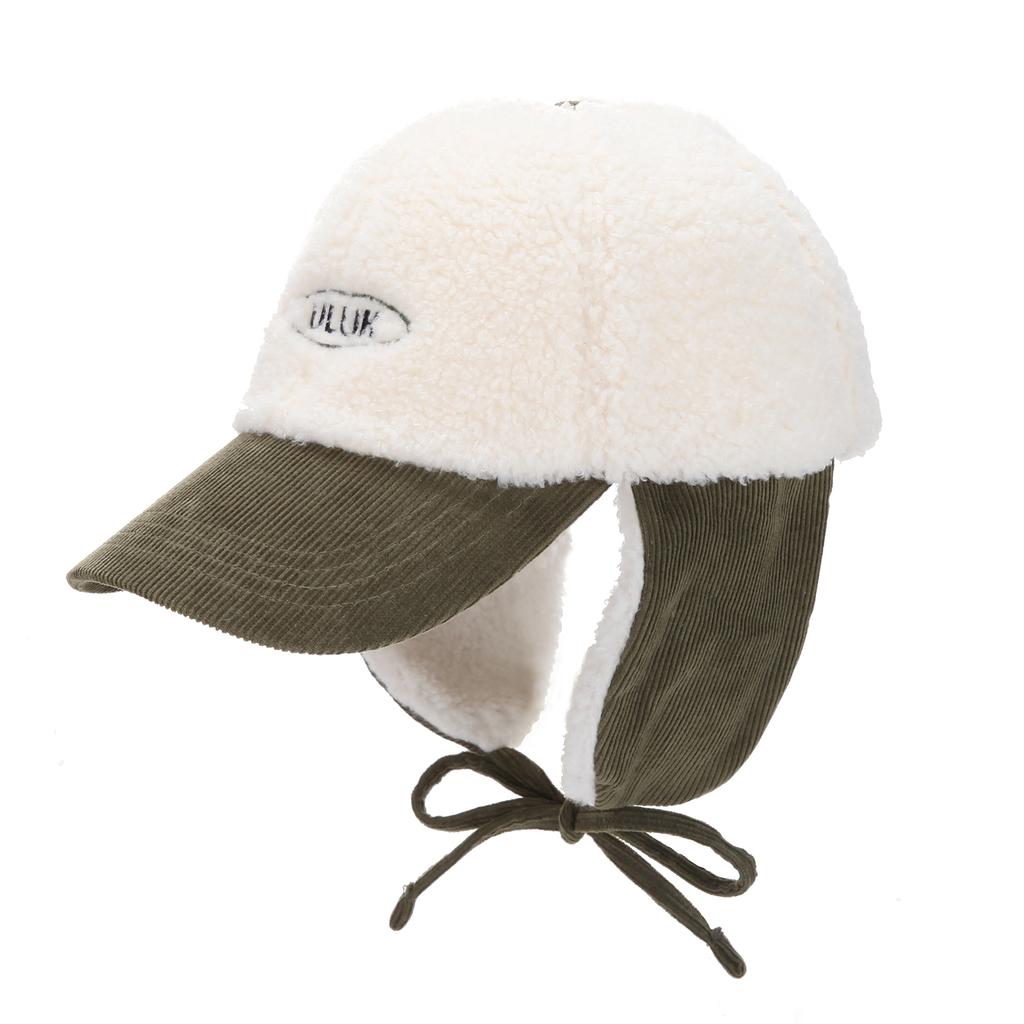 ULUK Essential Circle Corduroy Fleece Earmuff Ball Cap_Khaki