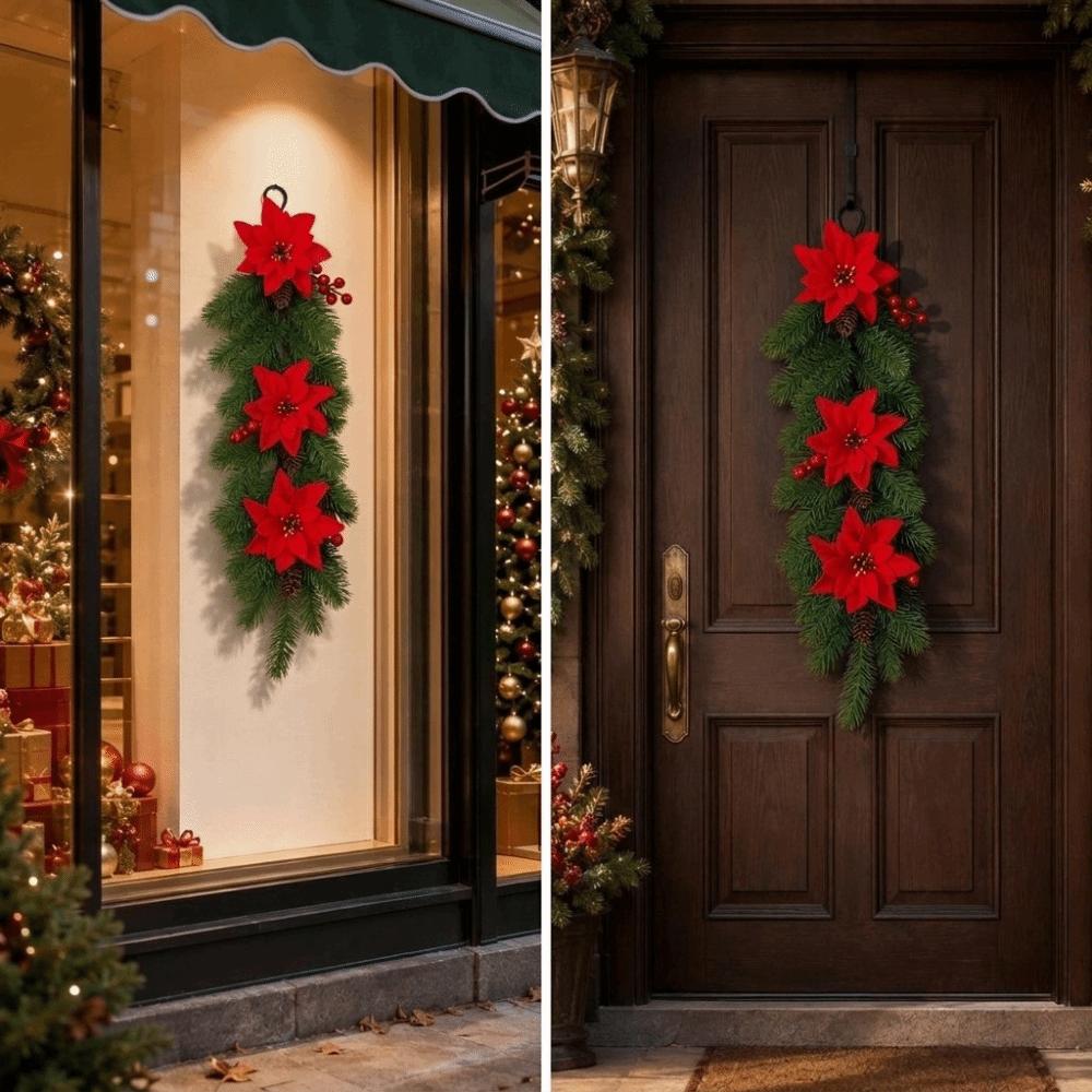 Realistic Artificial Christmas Wreath Lifelike Christmas Wreath Ornaments Home Decor